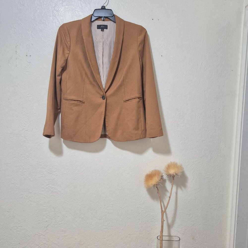 NWOT J.Crew Parke Blazer Wool Flannel in Camel Work Capsule Winter Fall Academia